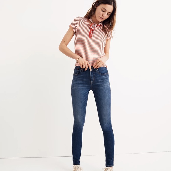 Madewell Denim - Madewell 10" High-Rise Skinny Jeans in Danny Wash: TENCEL Denim Edition